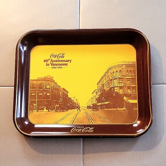 Vintage Coca-Cola 1980 60th Anniversary in Vancouver Tray. - Picture 1 of 7